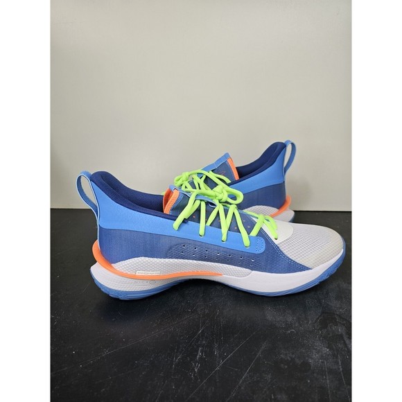 Size 10 Men\'s Under Armour Curry 7 Super Soaker Sneakers 3021258-404 Basketball main image 5